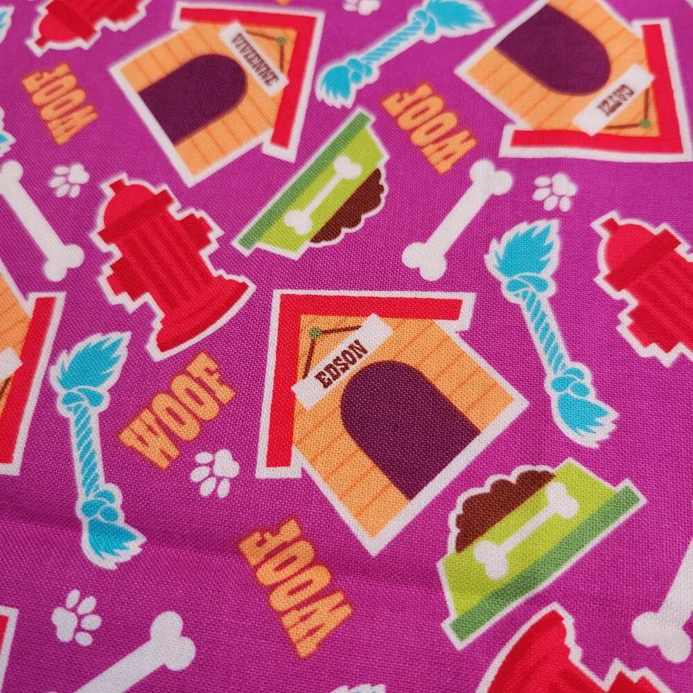 Dog Print Cotton Fabric 1yd x44